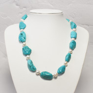 Turquoise and Pearl  Necklace