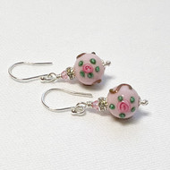 Pink Rosebuds Murano Earrings