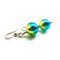Aqua & Peridot Gold Foiled Murano Earrings