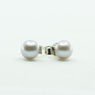 Soft silvery grey  freshwater pearl studs