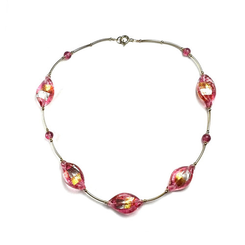 Venetian gold and silver foiled beads.