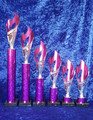 Pink/silver flame cone set