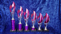 purple/silver flame cone set