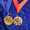 silver or gold 50mm football medal with ribbon