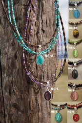 Cowboy Collectibles Horse Hair Cabochon Necklaces