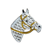 Navika Charms - Crystal horse head lapel pin