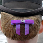 Ribbon Bow Barrett w/Horseshoe Emblem
