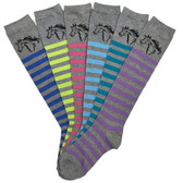 AWST  Horse Head and Stripes Tall Boot  Socks
