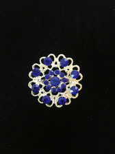 Hidden Hearts Crystal Brooch Pin - Blue