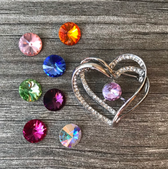 Crystal Heart Brooch/Lapel Pin