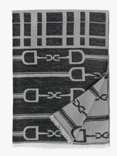 Snaffle Bit Scarf/Shawl- Black and Grey
