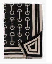 Snaffle Bit Scarf/Shawl- Black and Beige