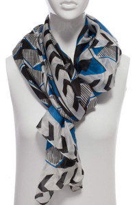 GEOMETRIC PATTERN SILK SCARF