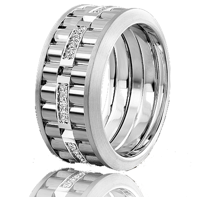 Carlex 18kt White Gold Diamond Wedding Ring Cx3 0018www S