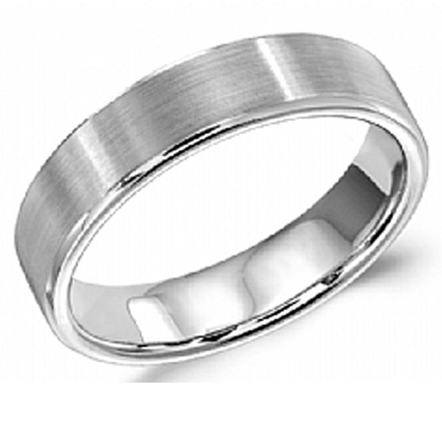 Crown Ring 5.5mm Satin Finish White Gold Ring WB9096 American
