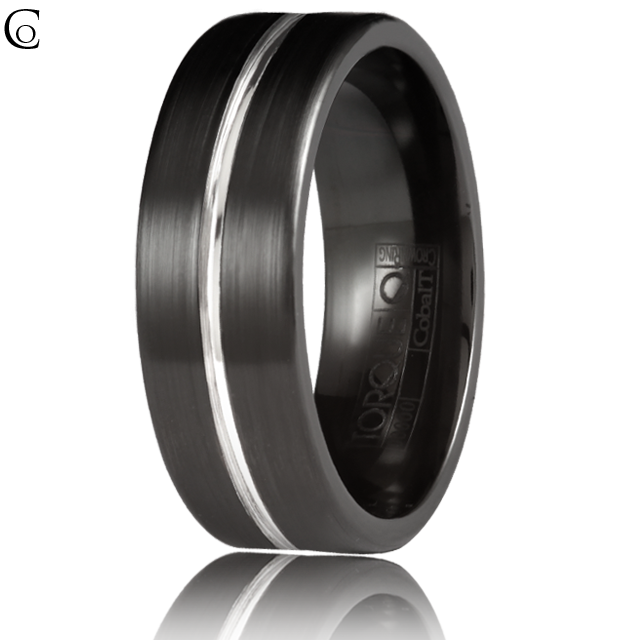 His 7mm Black Cobalt Wedding Ring From Torque By Crown Ring Cbb 7014