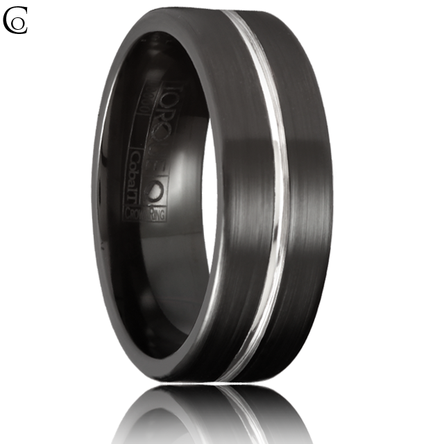 His 7mm Black Cobalt Wedding Ring From Torque By Crown Ring Cbb 7014