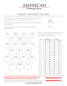 Wish Ring Sizing Chart