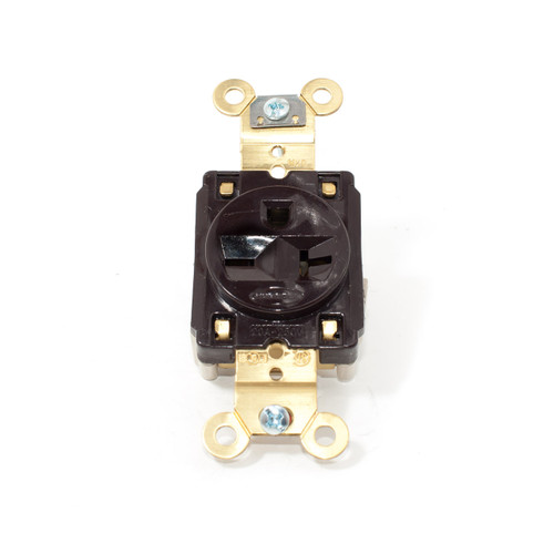 Single Receptacle 20a 250v Spec Grade Brown