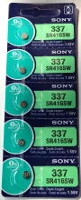 5PK 337 SONY 1.5V SILVER OXIDE SR416SW FREE SHIP