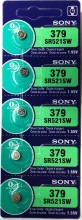 5 Pcs 379 Sony Mercury Free Silver Oxide Watch Batteries SR521SW 1.55V