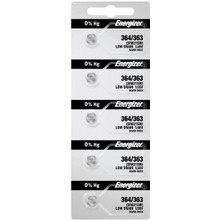 Energizer Batteries 364/363 (SR621W, SR621SW) Silver Oxide Watch Battery. On Tear Strip (Pack of 5)
