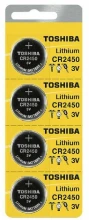 Toshiba CR2450 Battery 3V Lithium Coin Cell (4 Batteries)