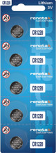 Renata CR1220 Batteries - 3V Lithium Coin Cell 1220 Battery (5 Count)