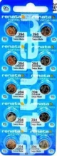 10 Renata 394 Watch Cell Batteries SR936SW 0% MERCURY