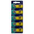 Murata LR43 Battery 1.55V Alkaline Button Cell - Replaces Sony LR43 (5 Batteries)