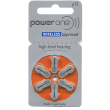 Power One P13 No Mercury Hearing Aid Batteries (6 Batteries)
