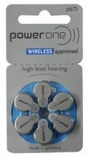 Power One Size 675 MERCURY FREE Hearing Aid Batteries (6 batteries)