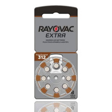 Rayovac Extra Hearing Aid Batteries, Size 312 (8 Batteries)