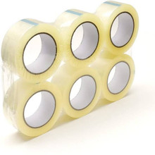 Packaging tape - box tape transparent PP (Polypropylene) solvent 50 Meters x 50 mm thickness 25u | Packing tape | 6 pieces