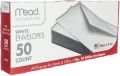 1 Mead 75050 #10 4 1/8 X 9 1/2 Gummed Closure 50 count white envelope