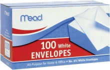 1 box Mead 75100 3 5/8 X 6.5 #6 100 piece/box white envelope