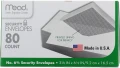 1 X Mead 75212 3 5/8 X 6.5 #6 80 piece/box white envelope