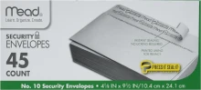 1 Mead 75026 #10 4 1/8 X 9 1/2 Press-it Seal-it 45 count white envelope