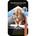 Prismacolor Watercolor 12 Count Tin :Black, Carmine Red, Copenhagen, Crimson Red, Dark Green, Dark Umber, Goldenrod, Grass Green, Orange, Spring Green, Sunburst Yellow, True Blue - Kingpen