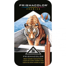 Prismacolor Watercolor 36 Count Tin, Cream, Canary Yellow, Spanish Orange, Goldenrod, Sunburst Yellow, Orange, Poppy Red, Carmine Red, Crimson Red, Blush Mulberry, Pink, Blush Pink, Light Peach, Lilac, Violet, Violet Blue, Ultramarine, Copenhagen Blue, True Blue, Peacock Blue, Indigo Blue, Non-Photo Blue, Parrot Green, Spring Green, True Green, Grass Green, Olive Green, Dark Green, Sienna Brown, Terra Cotta, Dark Umber, Cool Grey 50%, French Grey 20%, White, Black - Kingpen
