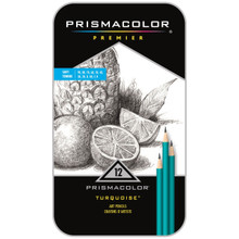 Prismacolor Turquoise Art Pencil Set 12 Count Tin: 2B, 3B, 4B, 5B, 6B, 7B, 8B, 9B, B, F, H, Hb - Kingpen