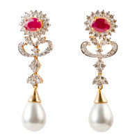 [Sample] Red Diamond Earrings 