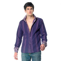 [Sample]  Purple Color Formal Lining Shirt
