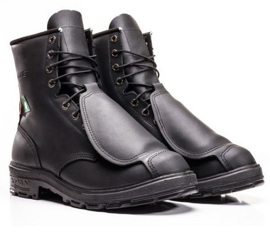 Black Leather Steel Toe Work Boots