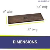 Oil Rubbed Bronze Stainless Steel Cover for Rectangular Drop-In Fire Pit Pan