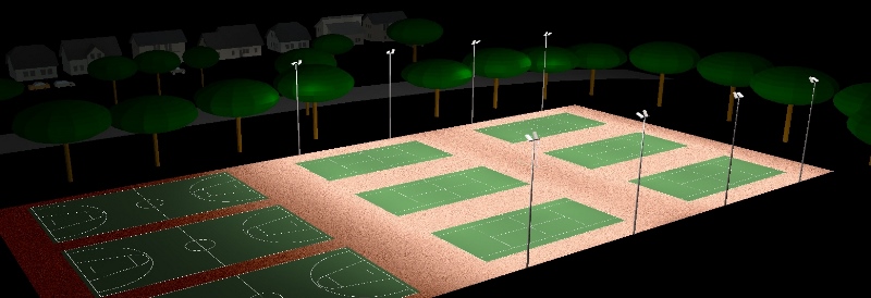 Tennis Court Light Upgrade Club Competition Level Obtrusive