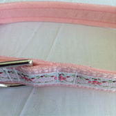 Pink Leaves Dog Collar 11"-16"