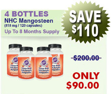 4 Bottles Natural Home Cures Freeze Dried Rich Pericarp Mangosteen Capsules (515 mg / 120 capsules)