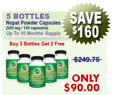 Natural Home Cures Freeze-Dried Nopal Cactus supplement bottle with loose capsules, cactus pads, and ripe prickly pear fruit