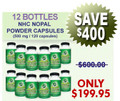 12 Bottles Natural Home Cures Freeze Dried Nopal Powder Capsules (Prickly Pear) 500 mg x 120  Capsules
